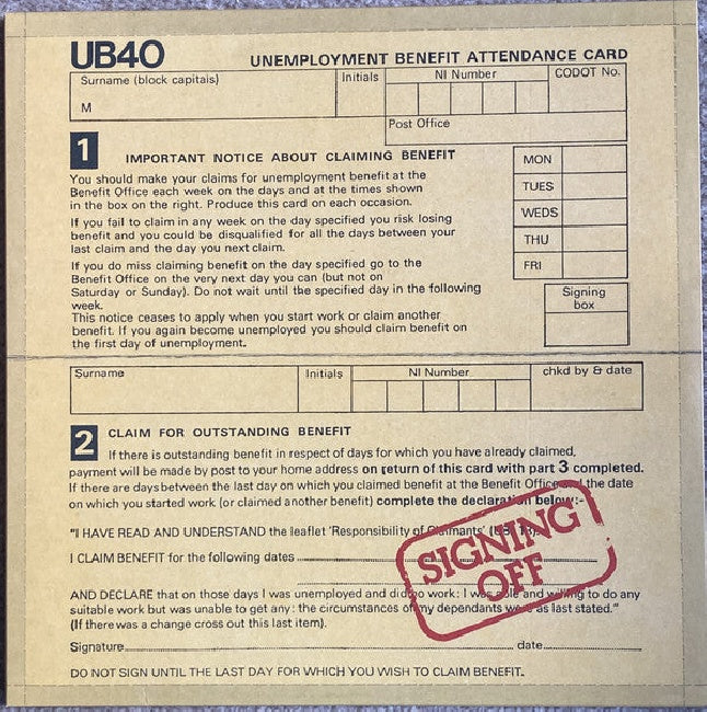 UB40 - Signing off (LP) - Velvet Music