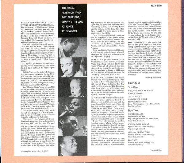 Oscar Peterson Trio, The With Roy Eldridge, Sonny Stitt & Jo Jones - The Oscar Peterson Trio At Newport (tweedehands CD) - Velvet Music