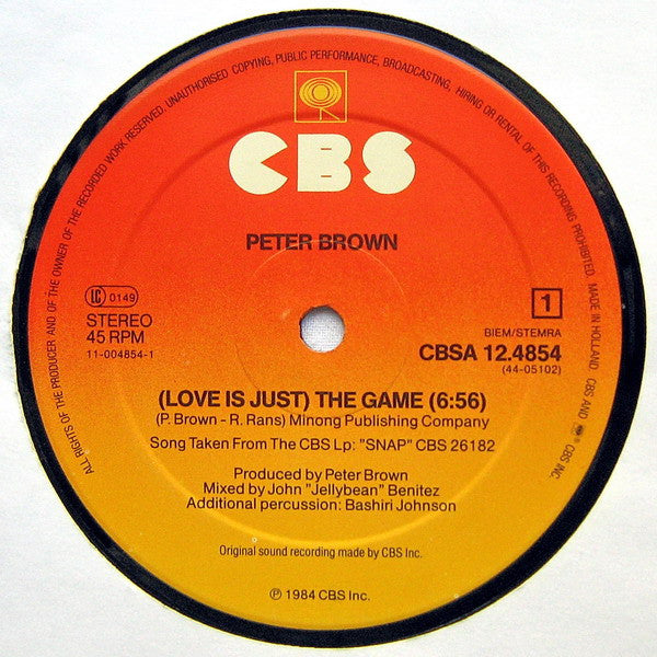 Peter Brown (2) - (Love Is Just) The Game (tweedehands LP)