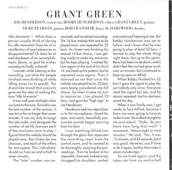 Grant Green - Idle Moments (tweedehands CD) - Velvet Music