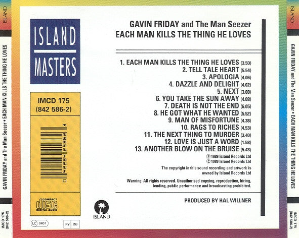 Gavin Friday And Maurice Seezer - Each Man Kills The Thing He Loves (tweedehands CD) - Velvet Music