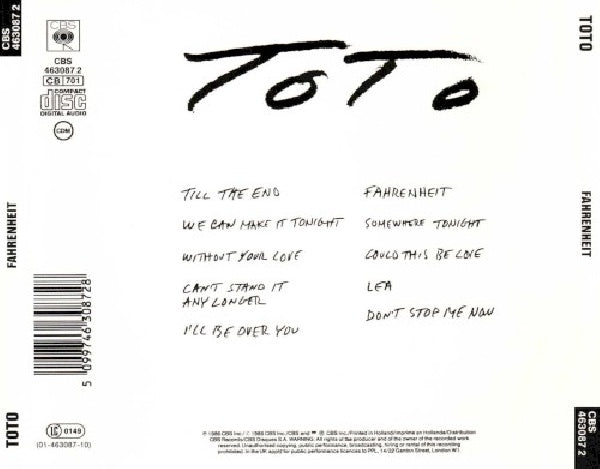 Toto - Fahrenheit (CD) - Velvet Music