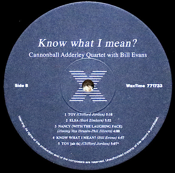 Cannonball Adderley With Bill Evans - Know What I Mean? (LP) - Velvet Music