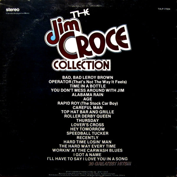 Jim Croce - The Jim Croce Collection (20 Original Hits) (tweedehands LP) - Velvet Music