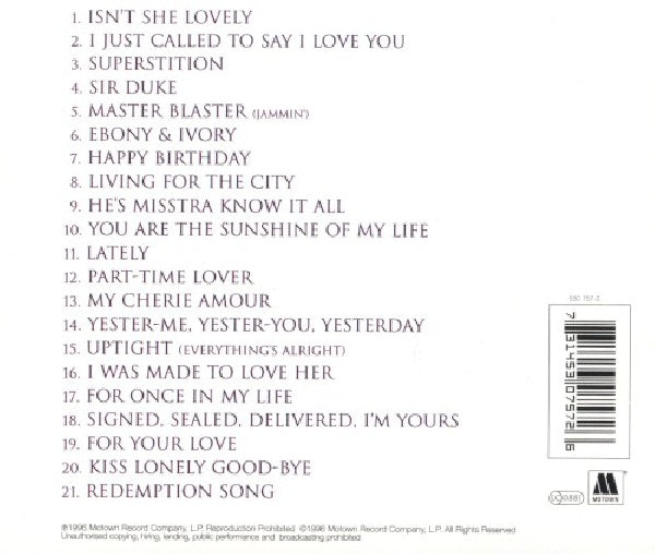 Stevie Wonder - Song review: greatest hits collection (CD)