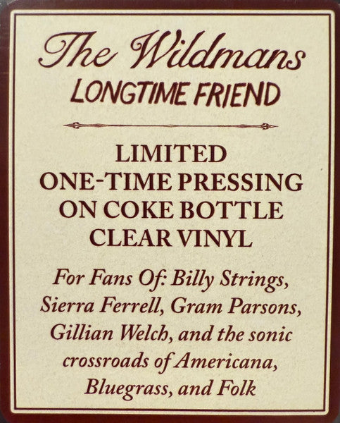 Wildmans, The - Longtime Friend (LP) - Velvet Music