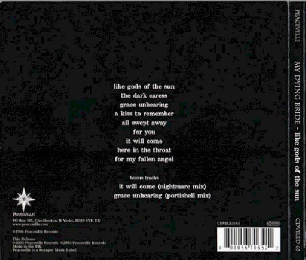My Dying Bride - Like gods of the sun (CD) - Velvet Music