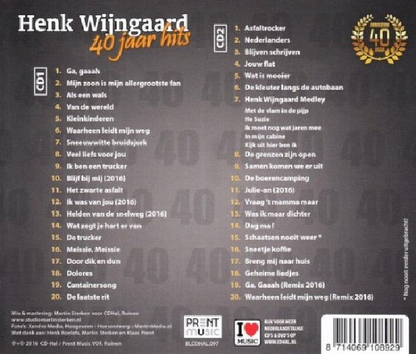 Henk Wijngaard - 40 jaar hits (CD) - Velvet Music