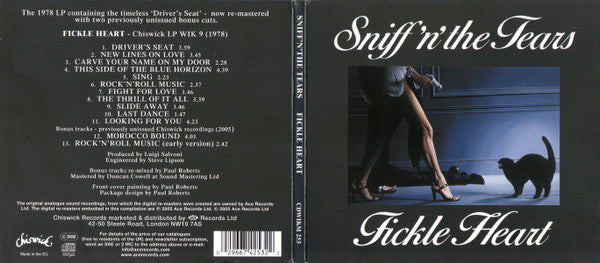 Sniff 'n' the Tears - Fickle Heart (CD) - Velvet Music