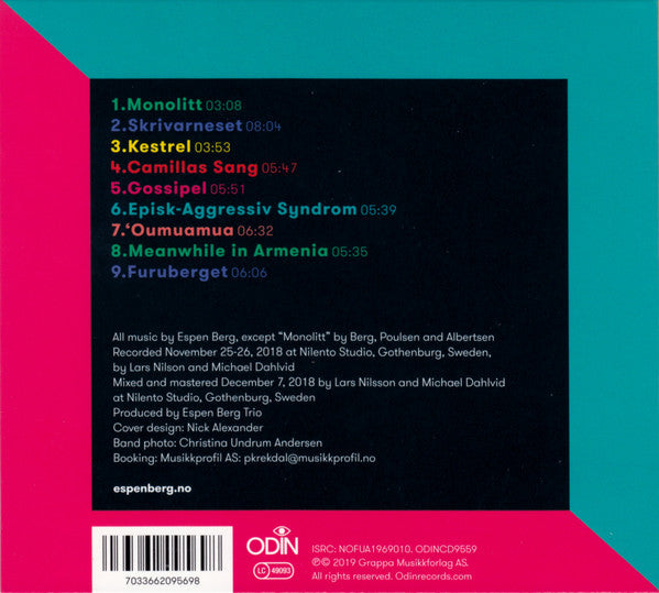 Espen Berg Trio - Free To Play (tweedehands CD) - Velvet Music