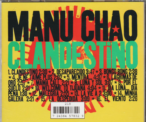 Manu Chao - Clandestino (CD) - Velvet Music