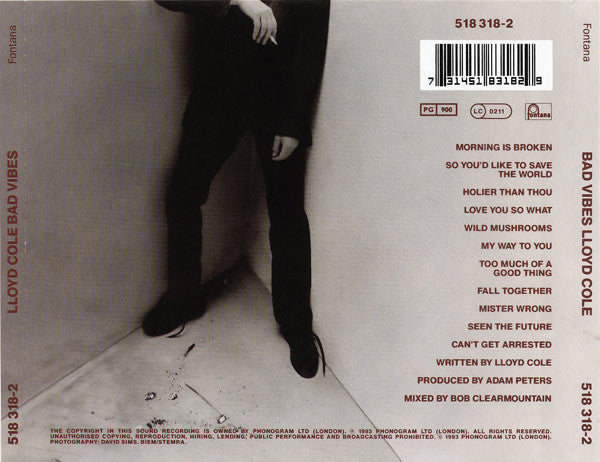 Lloyd Cole - Bad Vibes (tweedehands CD) - Velvet Music