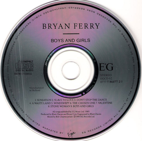 Bryan Ferry - Boys And Girls (tweedehands CD) - Velvet Music