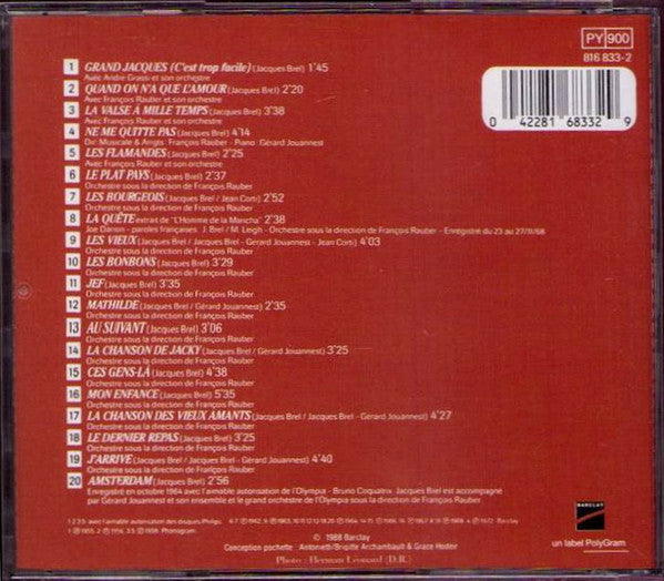 Jacques Brel - Quinze Ans D'Amour (tweedehands CD) - Velvet Music