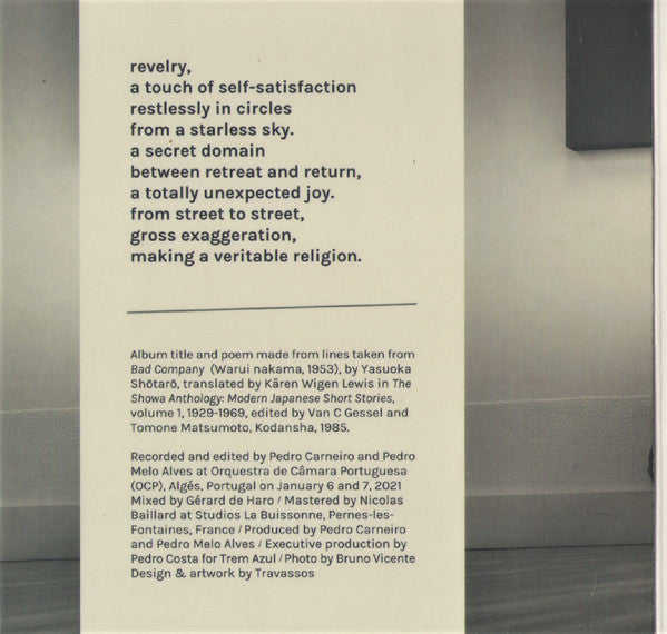 Pedro Carneiro & Pedro Melo Alves - Bad Company (CD d'occasion)