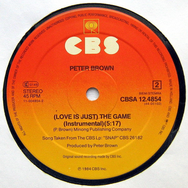 Peter Brown (2) - (Love Is Just) The Game (tweedehands LP)