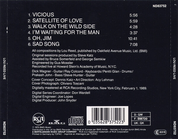 Lou Reed - Lou Reed Live (tweedehands CD) - Velvet Music