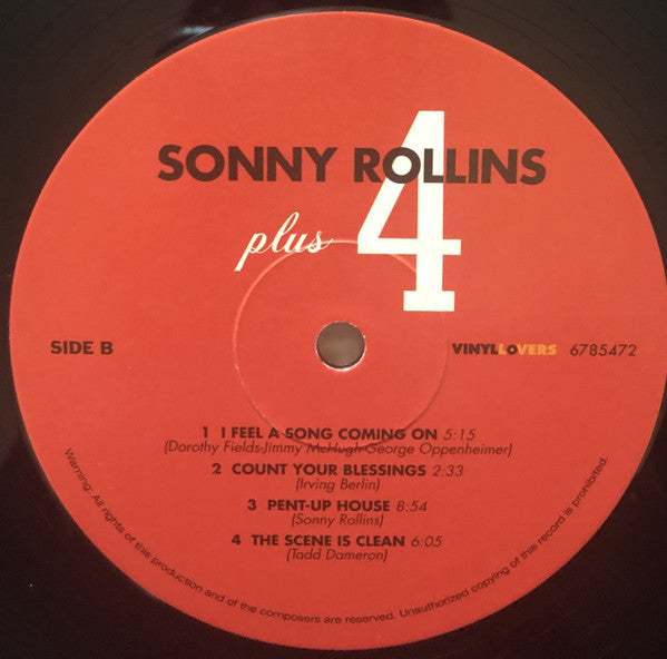 Sonny Rollins, Clifford Brown, Max Roach, Richie Powell, George Morrow - Sonny Rollins Plus 4 (LP) - Velvet Music