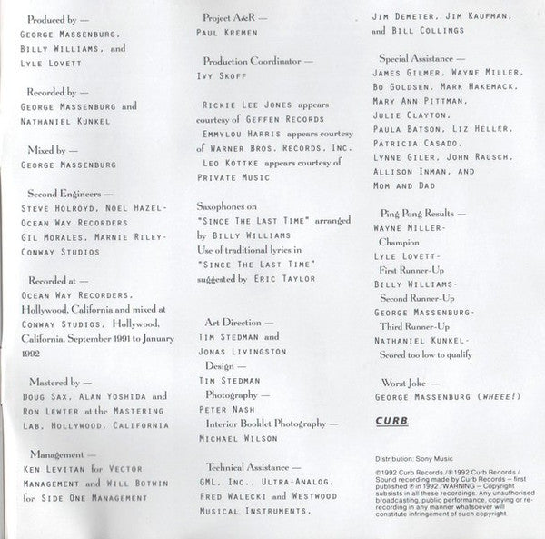 Lyle Lovett - Joshua Judges Ruth (tweedehands CD) - Velvet Music