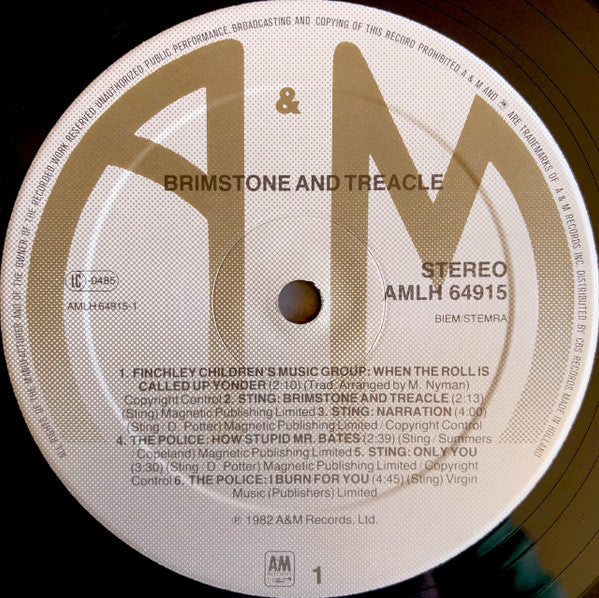 Various Featuring Police, The, Sting, Go-Go's & Squeeze (2) - Brimstone & Treacle (Original Soundtrack Album) (tweedehands LP) - Velvet Music