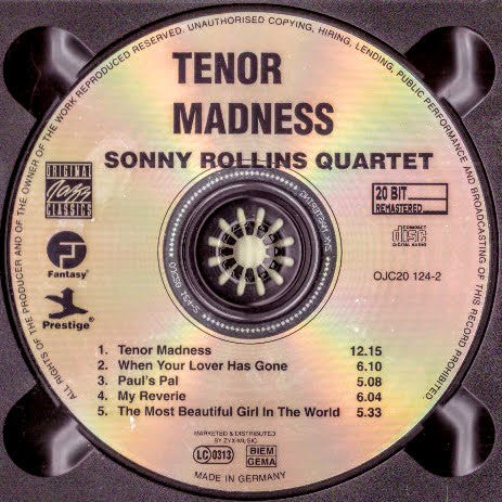 Sonny Rollins Quartet - Tenor Madness (tweedehands CD) - Velvet Music