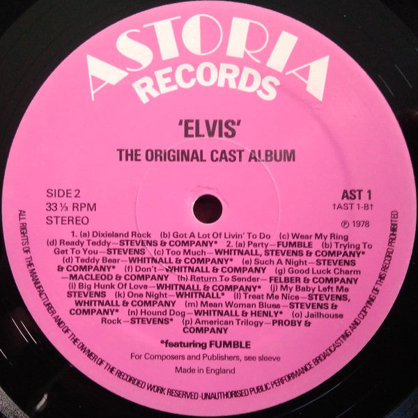 Various - 'Elvis' - The Original Cast Album (33 tours d'occasion)