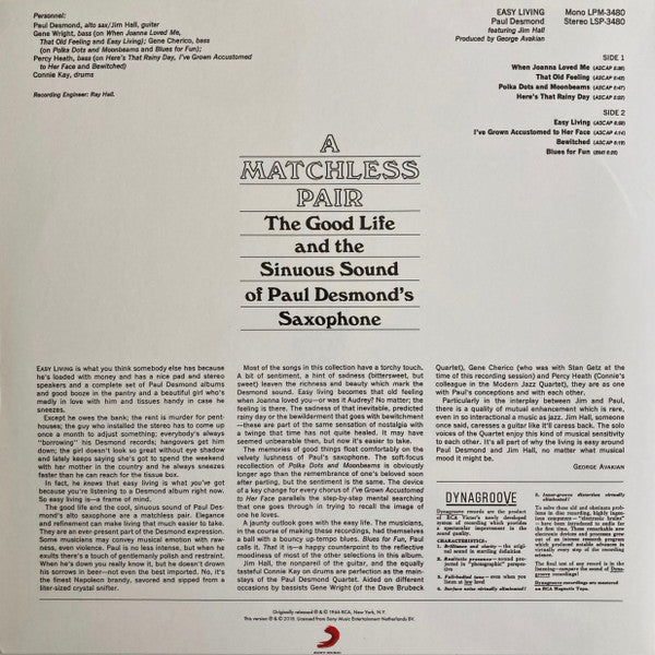 Paul Desmond - Easy living (LP) - Velvet Music