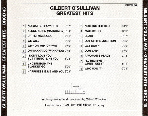 Gilbert O'Sullivan - Greatest Hits (tweedehands CD) - Velvet Music