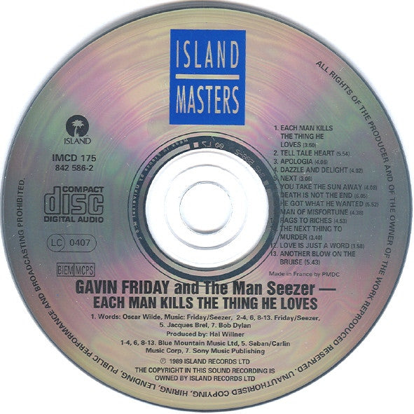 Gavin Friday And Maurice Seezer - Each Man Kills The Thing He Loves (tweedehands CD) - Velvet Music
