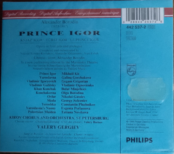 Alexander Borodin - Kirov Chorus And Kirov Orchestra, Valery Gergiev - Prince Igor (tweedehands CD) - Velvet Music