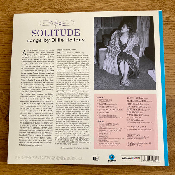 Billie Holiday - Solitude (LP) - Velvet Music