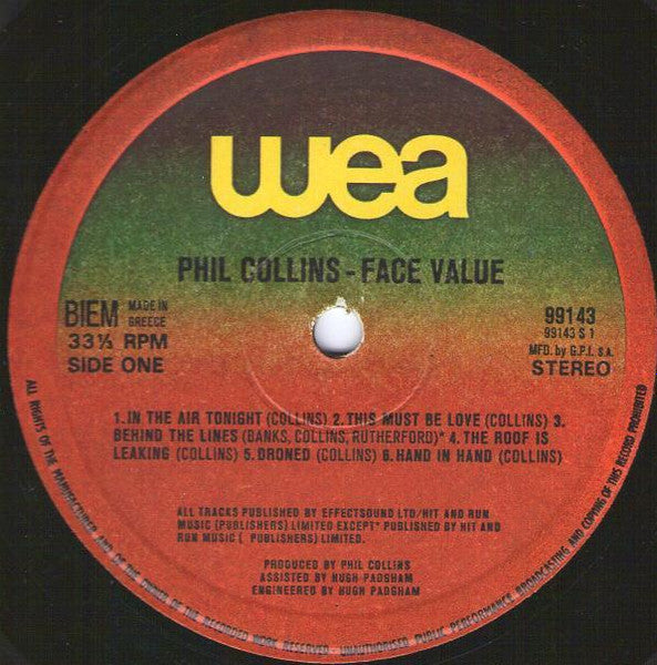 Phil Collins - Face Value (tweedehands LP) - Velvet Music