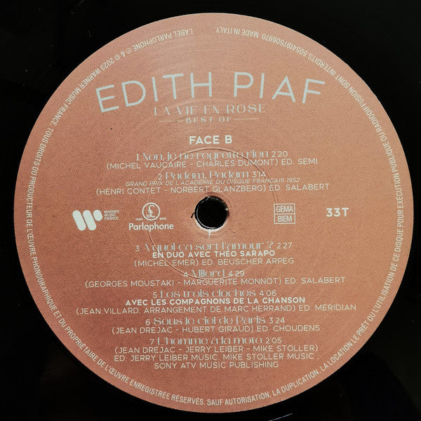 Edith Piaf - La Vie En Rose - Best Of (LP) - Velvet Music