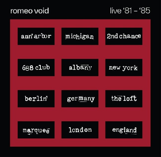 Romeo Void - The Best Of Romeo Void Live '81-'85 (LP) - Velvet Music