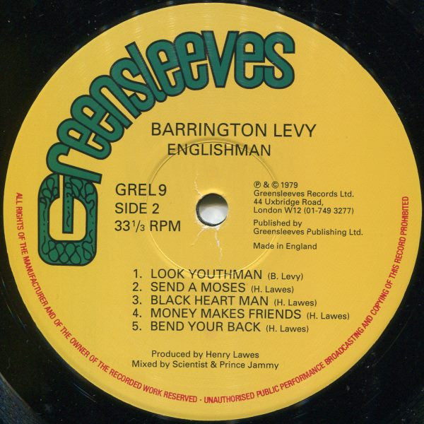 Barrington Levy - Englishman (LP) - Velvet Music
