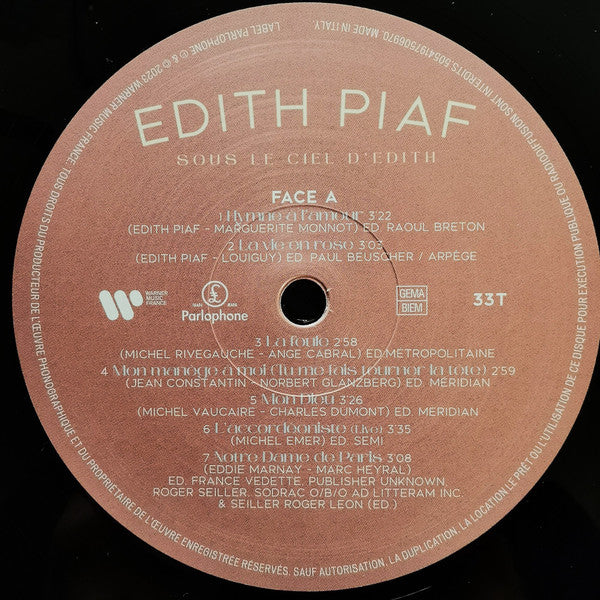 Edith Piaf - La Vie En Rose - Best Of (LP) - Velvet Music