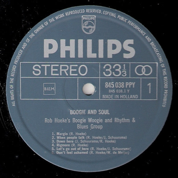 Rob Hoeke or Rob Hoeke's Boogie Woogie And R&B Group - Boogie & Soul (tweedehands LP)