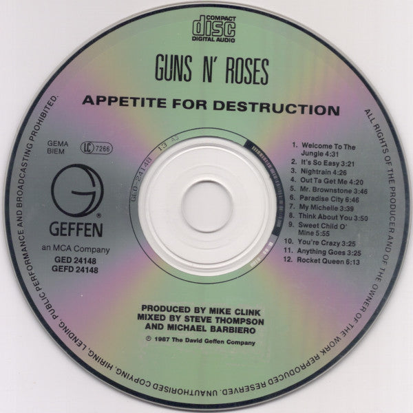 Guns N' Roses - Appetite For Destruction (second hand CD)