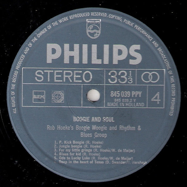 Rob Hoeke or Rob Hoeke's Boogie Woogie And R&B Group - Boogie & Soul (tweedehands LP)