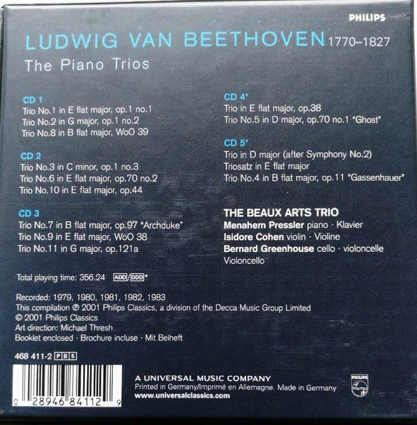 Ludwig van Beethoven, Beaux Arts Trio - The Piano Trios = Les Trios Avec Piano = Die Klaviertrios (tweedehands CD) - Velvet Music