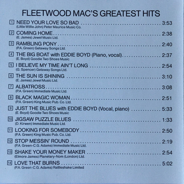 Fleetwood Mac - Fleetwood Mac's Greatest Hits (secondhand CD)