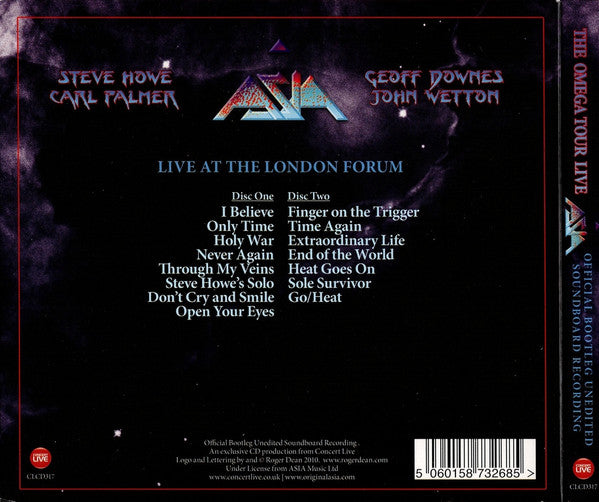 Asia (2) - The Omega Tour Live (Live At The London Forum) (CD) - Velvet Music