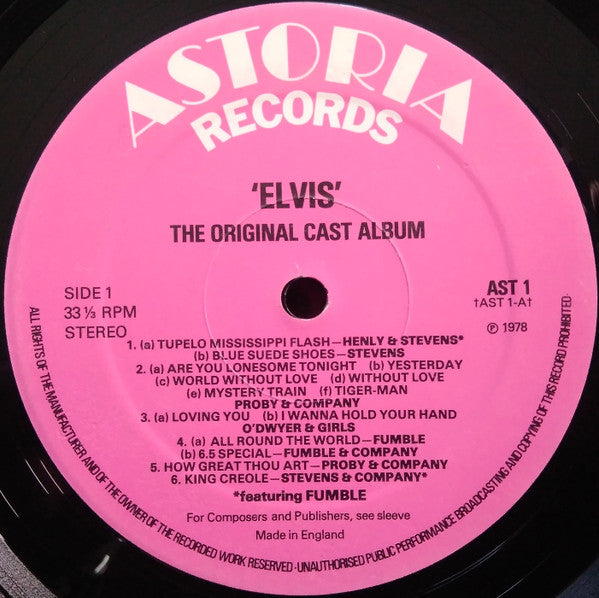 Various - 'Elvis' - The Original Cast Album (33 tours d'occasion)