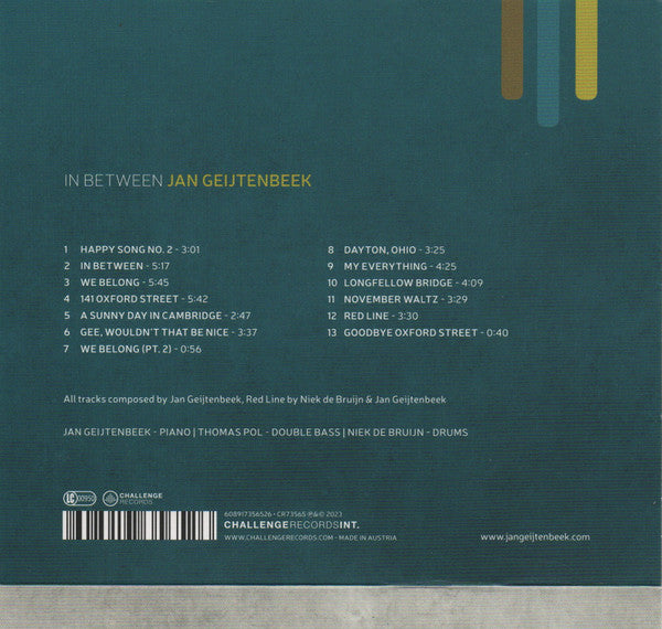 Jan Geijtenbeek - In Between (tweedehands CD) - Velvet Music