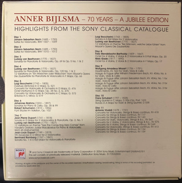 Anner Bylsma - 70 Years (Highlights From The Sony Classical Catalogue) (tweedehands CD)