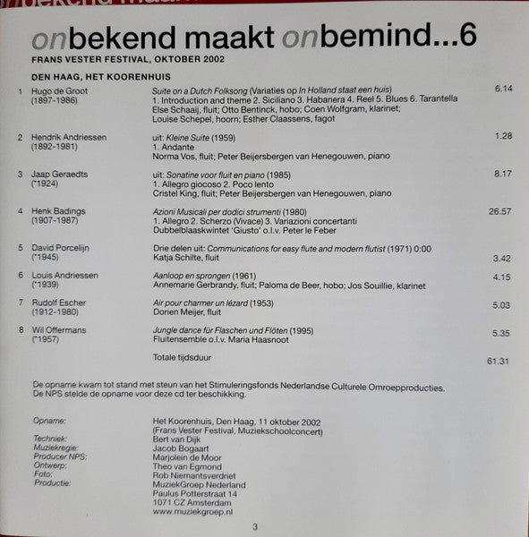 Various - Frans Vester Festival Oktober 2002 (tweedehands CD) - Velvet Music
