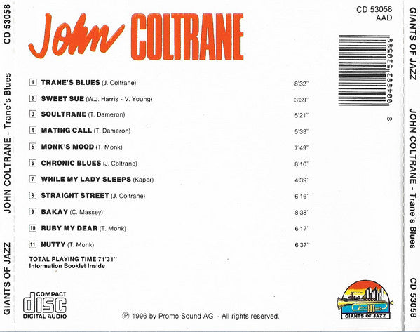John Coltrane - Trane's Blues (tweedehands CD)