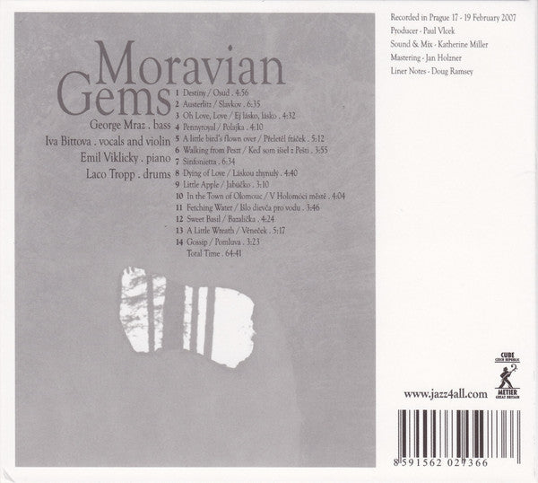 George Mraz . Iva Bittová . Emil Viklický . Laco Tropp - Moravian Gems (CD) - Velvet Music