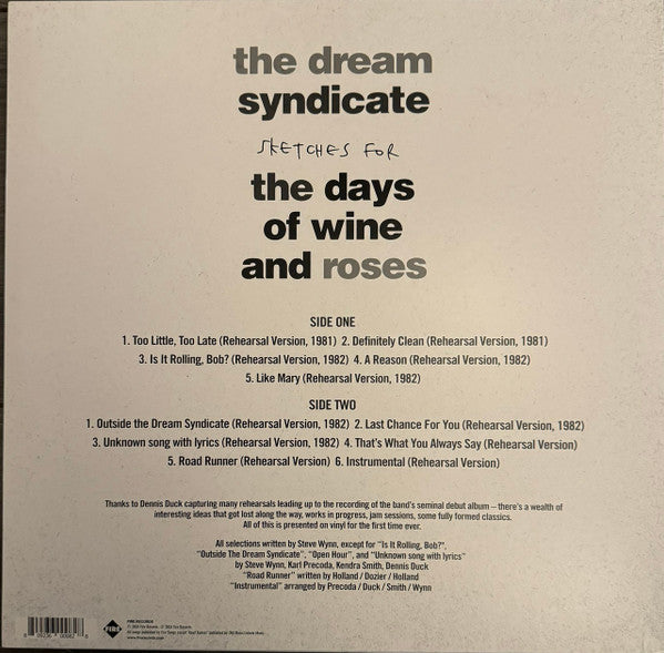 Dream Syndicate, The - Sketches For The Days Of Wine And Roses (LP)
