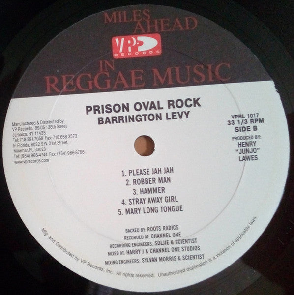 Barrington Levy - Prison Oval Rock (LP) - Velvet Music